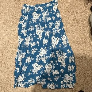 Floral Blue and White Women's Skirt